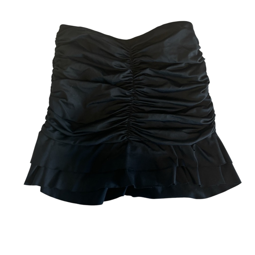 Black Ruched Mini Skirt